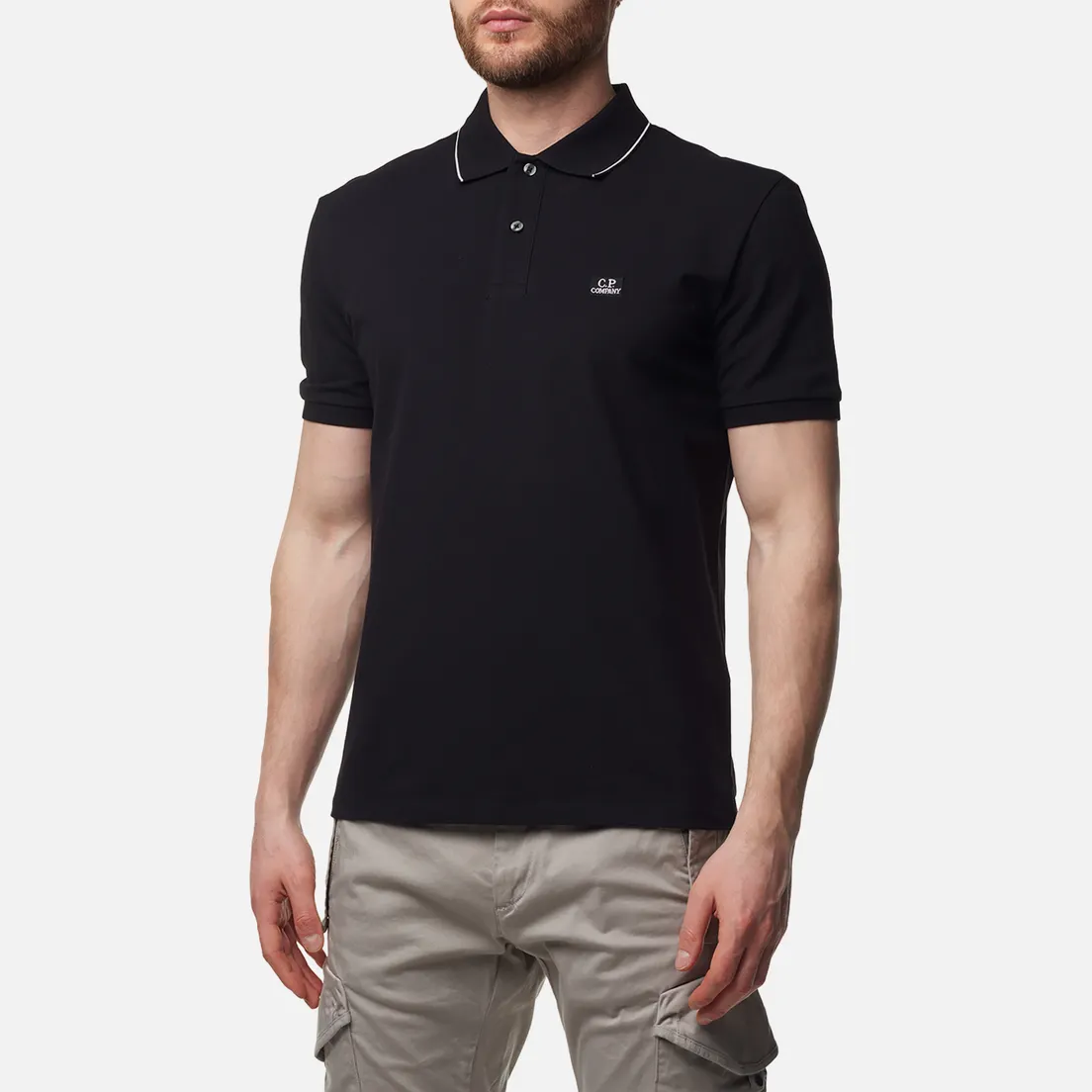 C.P. Company Мужское поло Stretch Piquet Regular Striped Collar