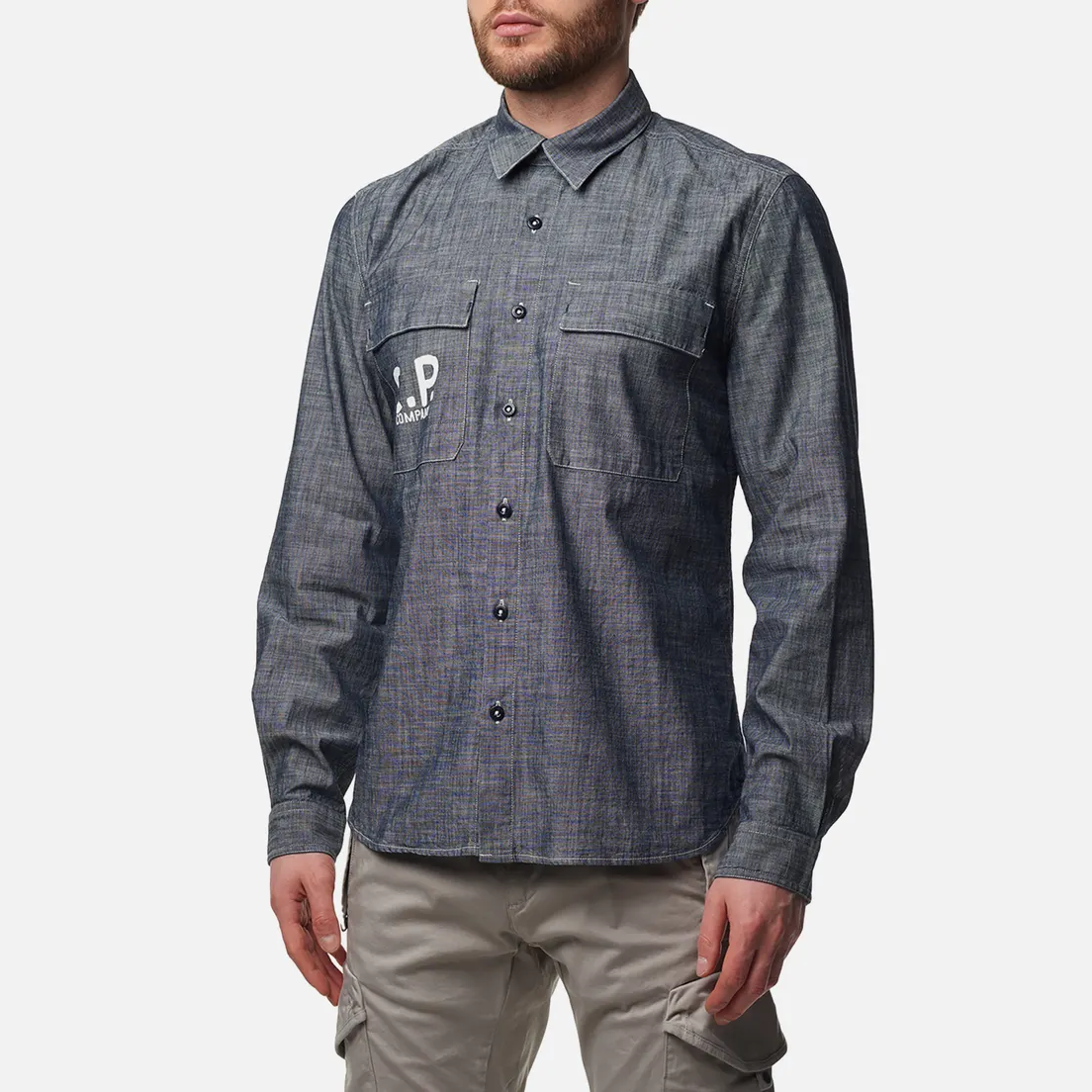 C.P. Company Мужская рубашка Chambray Logo
