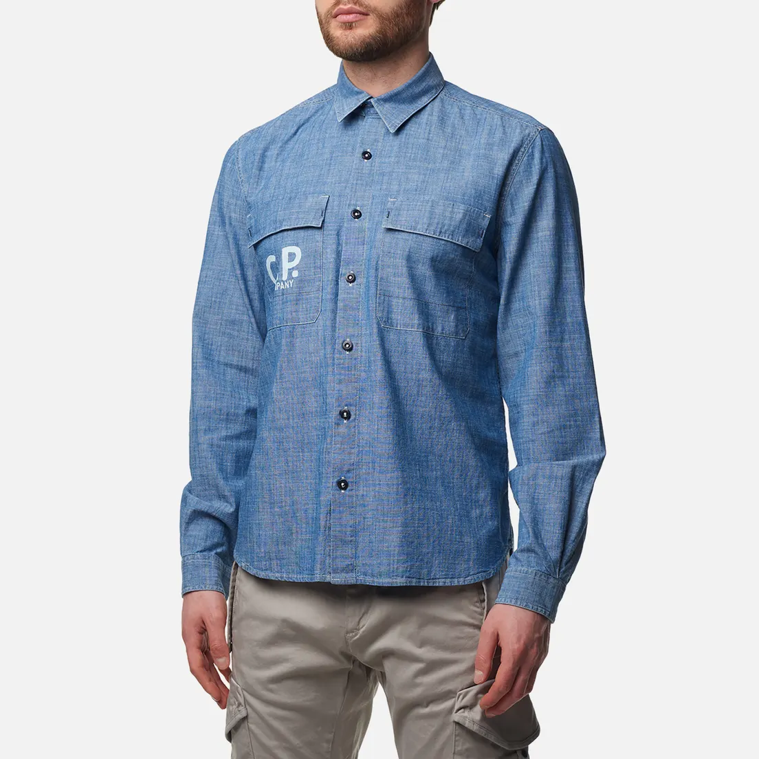 C.P. Company Мужская рубашка Chambray Logo