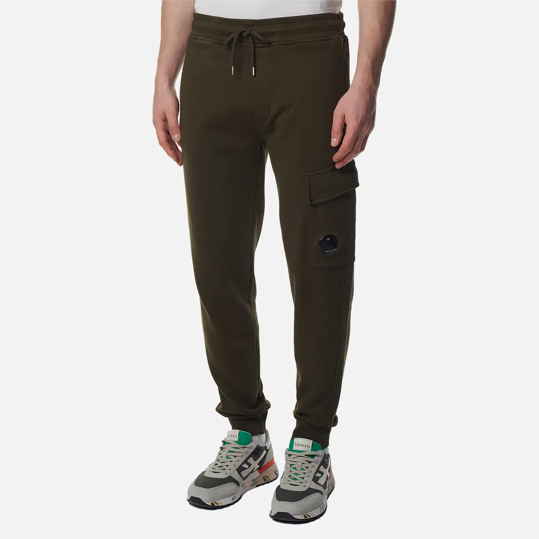 C.P. Company Мужские брюки Cotton Diagonal Fleece Cargo Garment Dyed