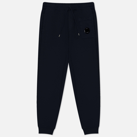 фото Мужские брюки c.p. company light fleece utility, цвет синий, размер s