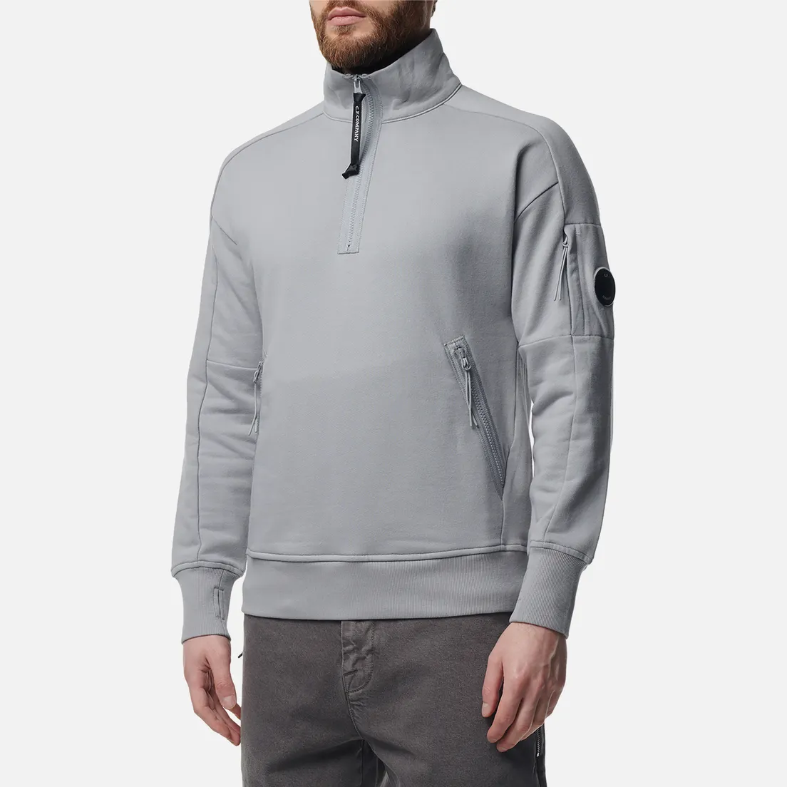 C.P. Company Мужская толстовка Diagonal Raised Fleece Zipped Lens Detail