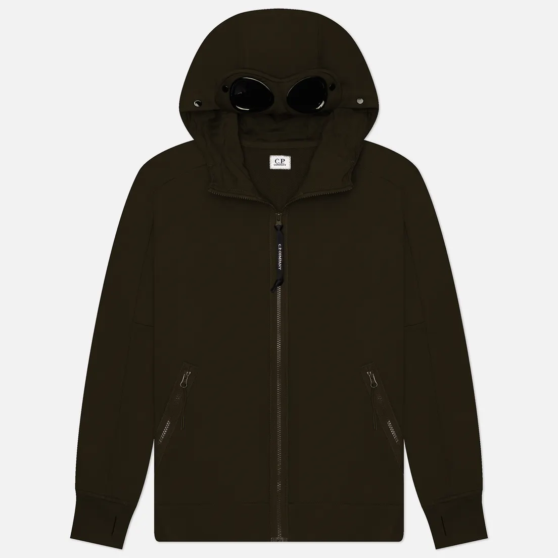 C.P. Company Мужская толстовка Diagonal Raised Fleece Hoodie Zipped Goggle