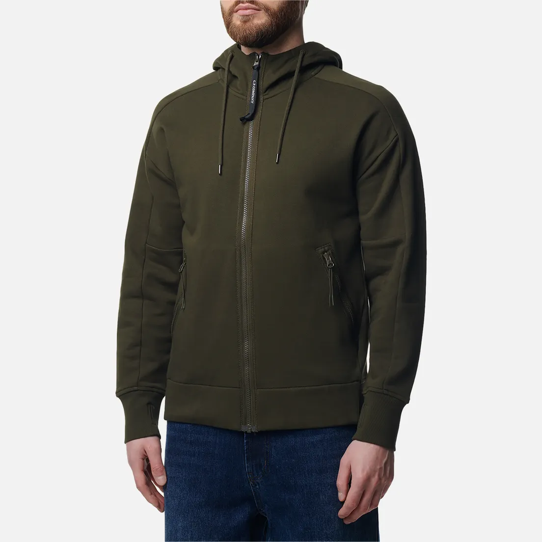 C.P. Company Мужская толстовка Diagonal Raised Fleece Hoodie Zipped Goggle