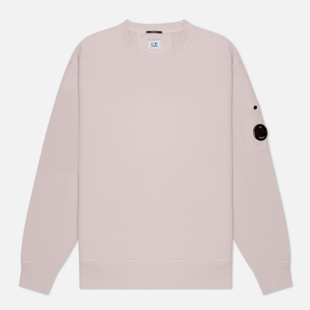 фото Мужская толстовка c.p. company cotton diagonal fleece lens resist dyed, цвет розовый, размер s
