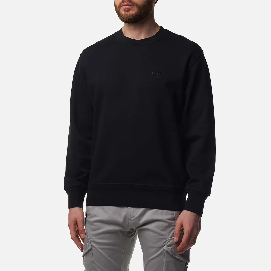 C.P. Company Мужская толстовка Cotton Diagonal Fleece Logo Garment Dyed