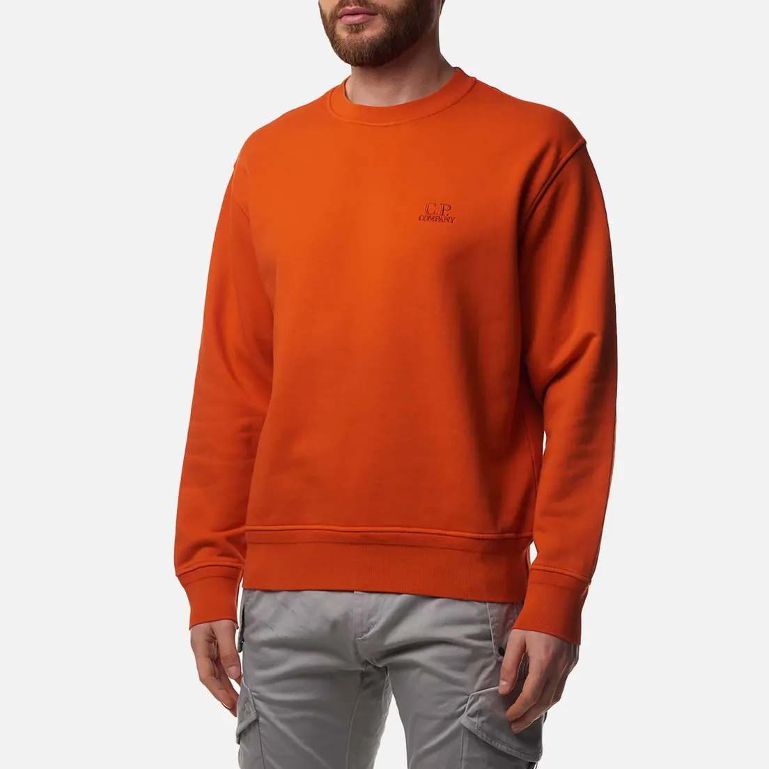 C.P. Company Мужская толстовка Cotton Diagonal Fleece Logo Resist Dyed