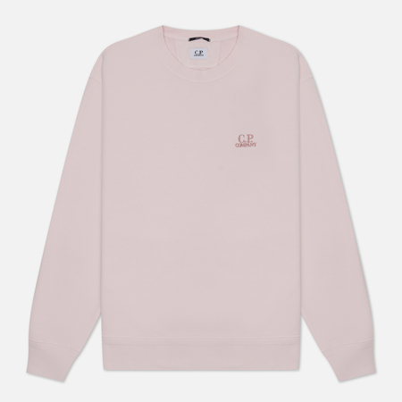 фото Мужская толстовка c.p. company cotton diagonal fleece logo resist dyed, цвет розовый, размер s