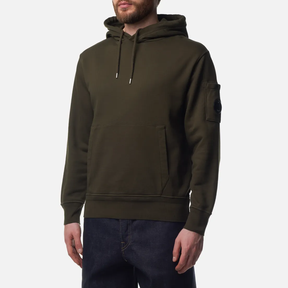 C.P. Company Мужская толстовка Cotton Diagonal Fleece Lens Hoodie Garment Dyed
