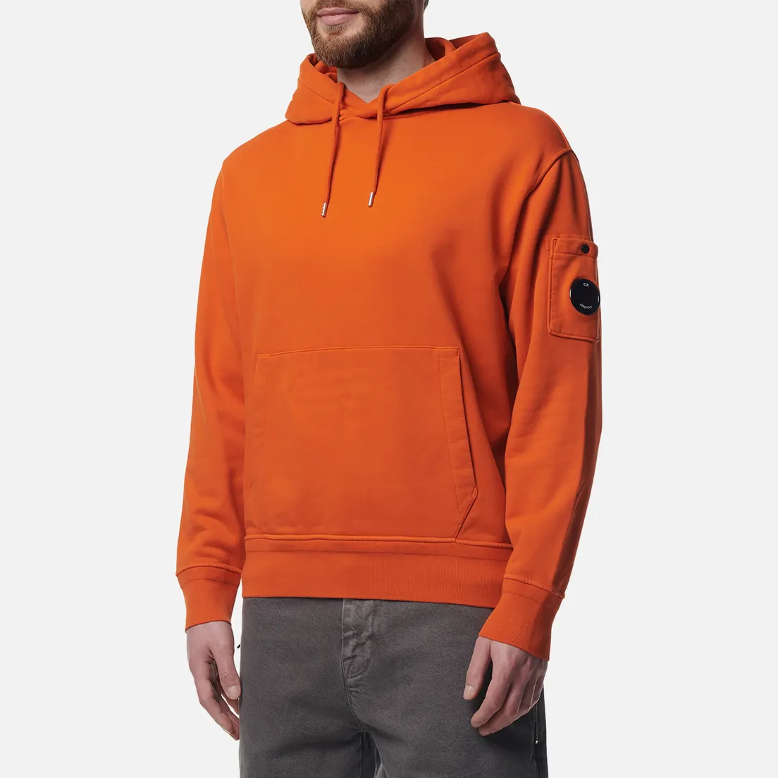 C.P. Company Мужская толстовка Cotton Diagonal Fleece Lens Hoodie Resist Dyed