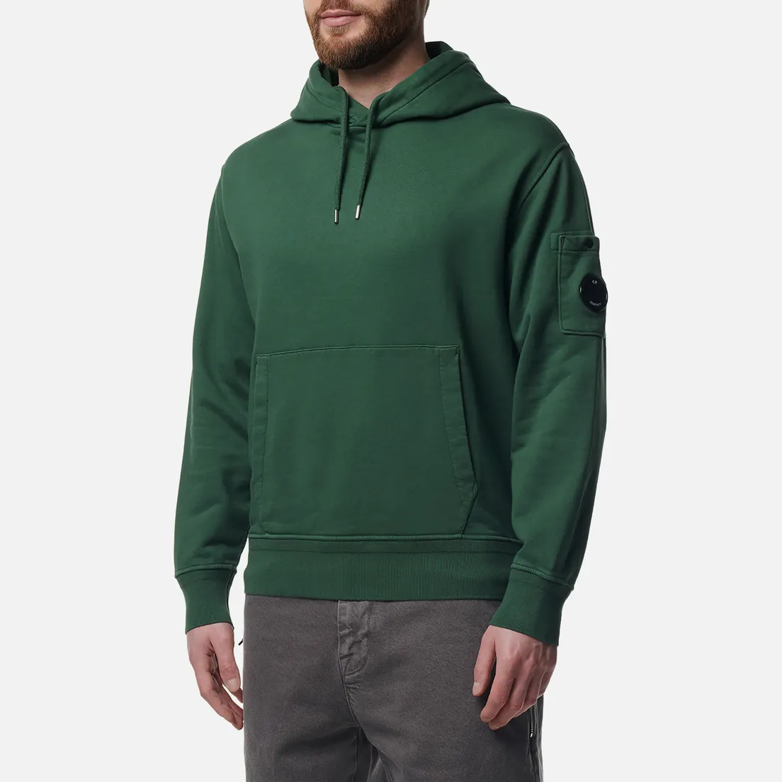 C.P. Company Мужская толстовка Cotton Diagonal Fleece Lens Hoodie Resist Dyed