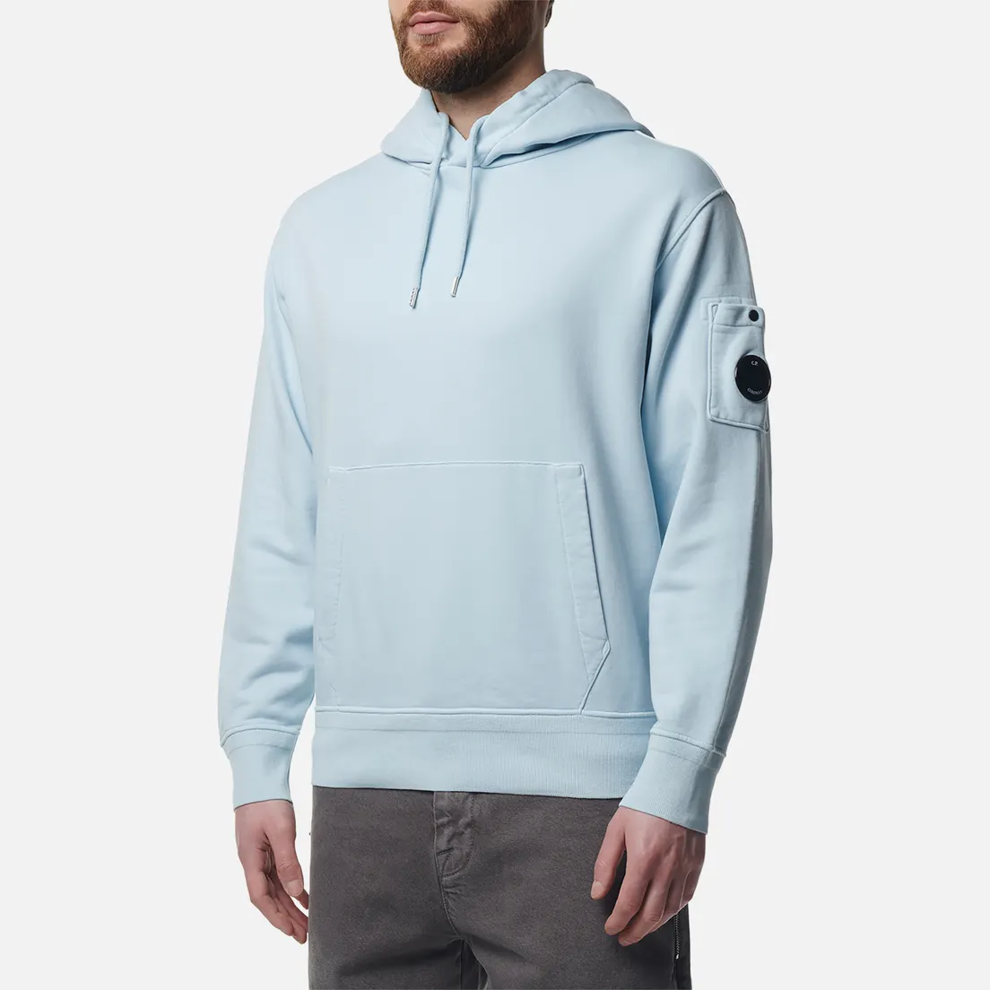 C.P. Company Мужская толстовка Cotton Diagonal Fleece Lens Hoodie Resist Dyed