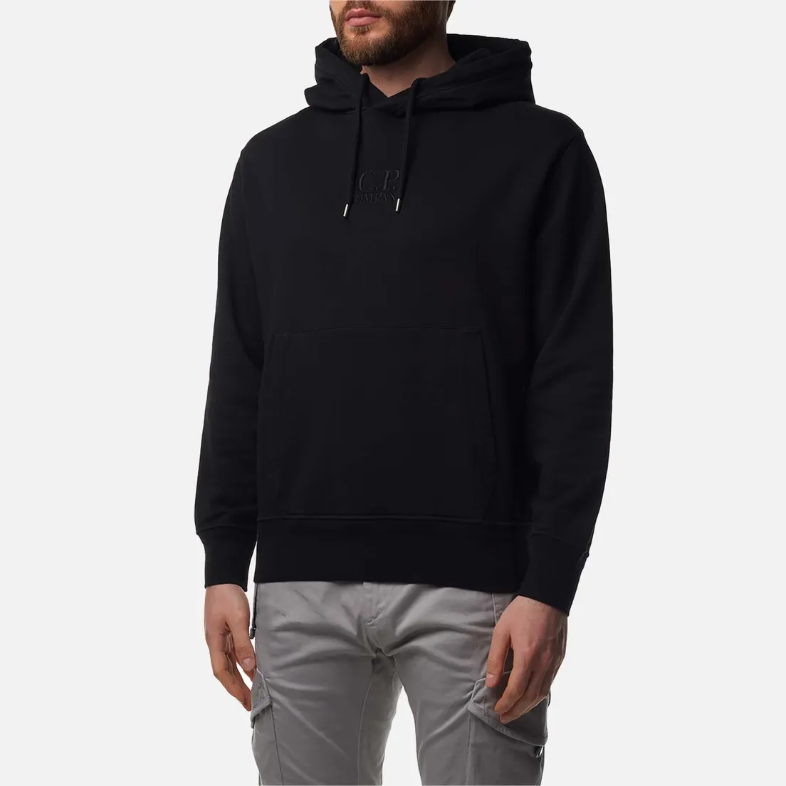 C.P. Company Мужская толстовка Cotton Diagonal Fleece Logo Hoodie Garment Dyed