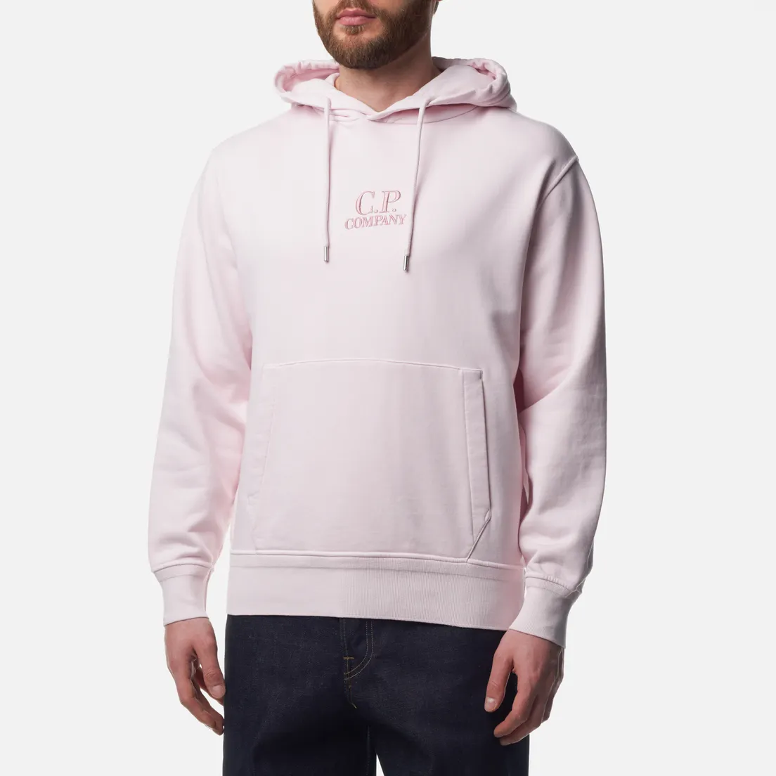 C.P. Company Мужская толстовка Cotton Diagonal Fleece Logo Hoodie Resist Dyed