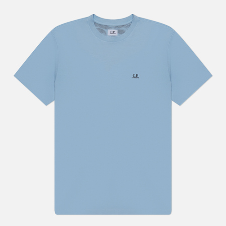 фото Мужская футболка c.p. company 30/1 jersey goggle, цвет голубой, размер s