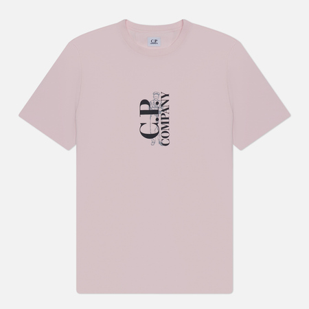 фото Мужская футболка c.p. company 30/1 jersey british sailor graphic, цвет розовый, размер l