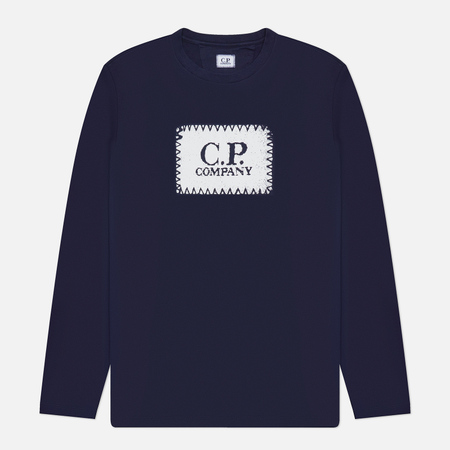 Мужской лонгслив C.P. Company 30/1 Jersey Logo, цвет синий, размер S
