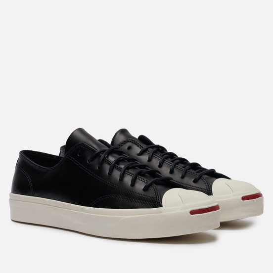 Мужские кеды Converse Jack Purcell Leather Low Black/Black/Egret