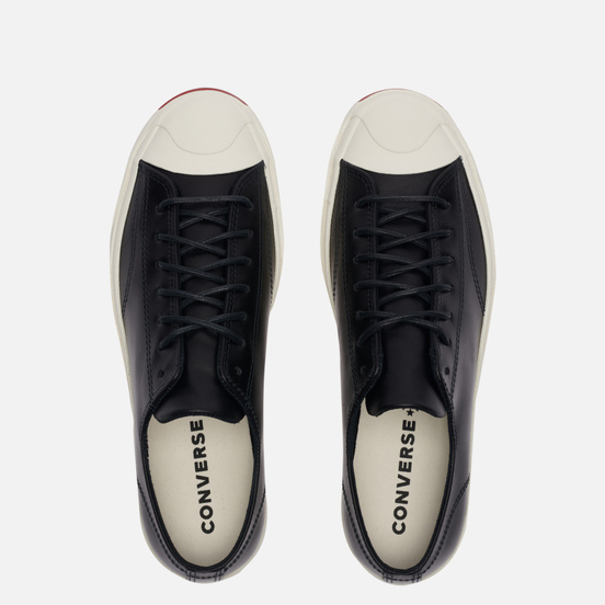 Мужские кеды Converse Jack Purcell Leather Low Black/Black/Egret