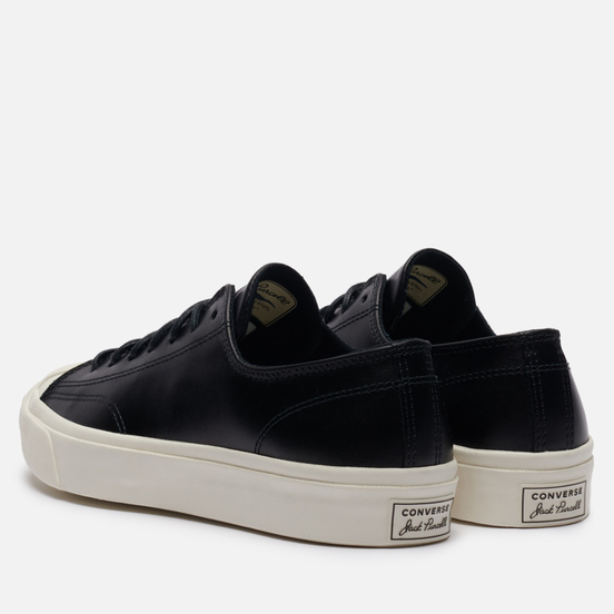 Мужские кеды Converse Jack Purcell Leather Low Black/Black/Egret