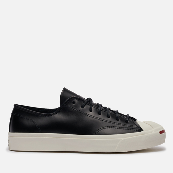 Мужские кеды Converse Jack Purcell Leather Low Black/Black/Egret