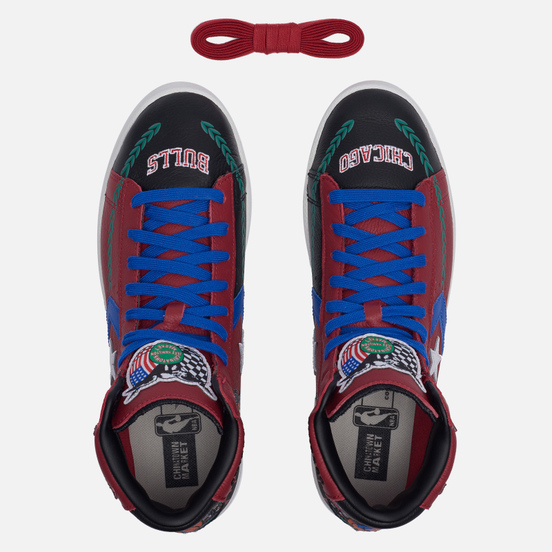 Мужские кеды Converse x Chinatown Market x NBA Pro Leather High Garnet/Black/Hyper Royal