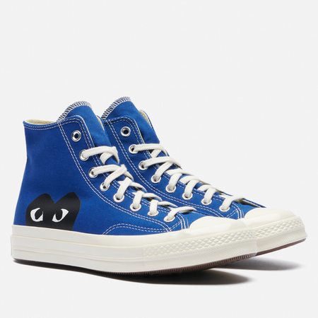 фото Кеды converse x comme des garcons play chuck 70 hi, цвет синий, размер 39 eu