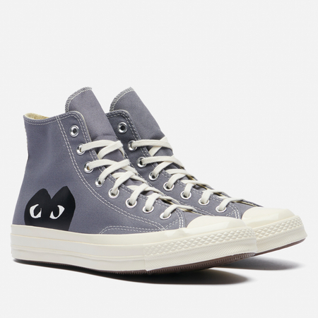 фото Мужские кеды converse x comme des garcons play chuck 70 hi, цвет серый, размер 42.5 eu