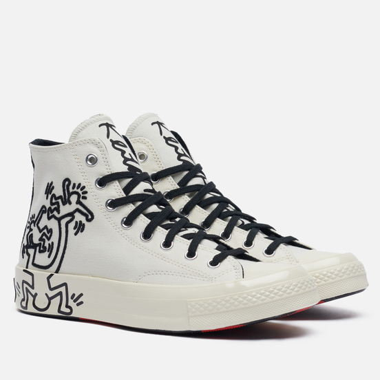 Мужские кеды Converse x Keith Haring Chuck 70 Hi Egret/Black/Red