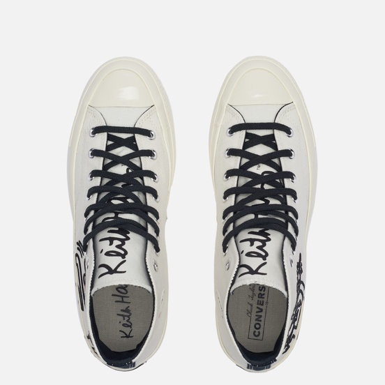 Мужские кеды Converse x Keith Haring Chuck 70 Hi Egret/Black/Red