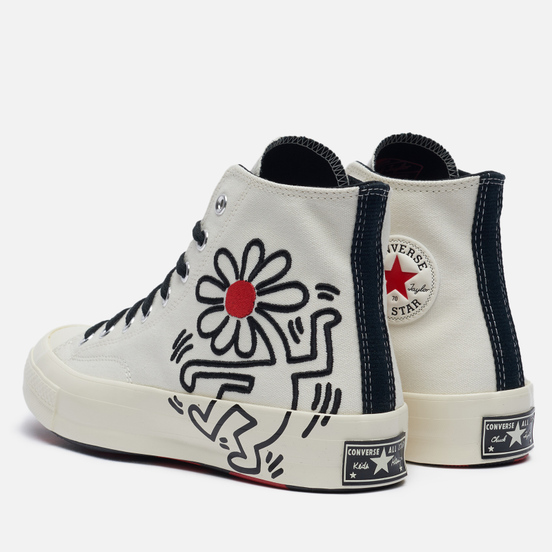 Мужские кеды Converse x Keith Haring Chuck 70 Hi Egret/Black/Red