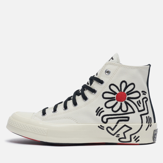 Мужские кеды Converse x Keith Haring Chuck 70 Hi Egret/Black/Red