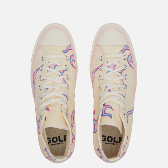 Мужские кеды Converse x Tyler The Creator Golf le Fleur Chuck 70 Hi Pastel Yellow/Almond Blossom