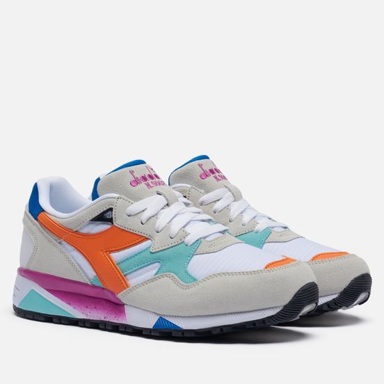 Мужские кроссовки Diadora N.9002 White/Golden Poppy/Orchid Purple