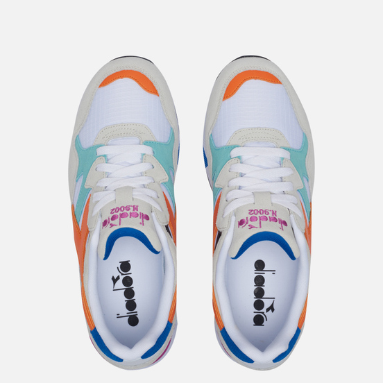 Мужские кроссовки Diadora N.9002 White/Golden Poppy/Orchid Purple