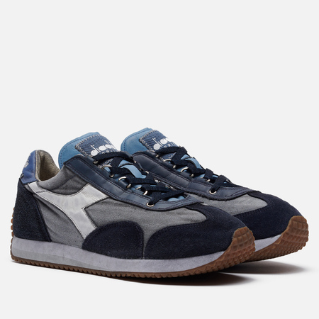 фото Мужские кроссовки diadora heritage equipe dirty stone wash, цвет синий, размер 40.5 eu