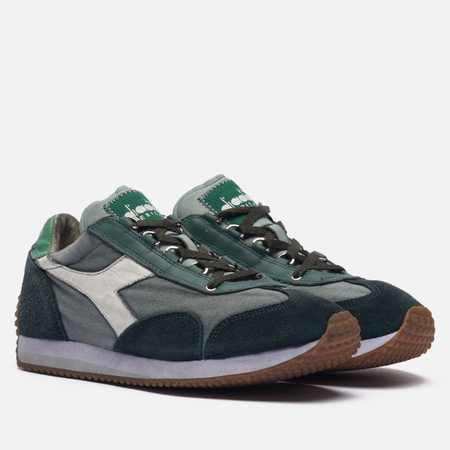 фото Мужские кроссовки diadora heritage equipe dirty stone wash, цвет зелёный, размер 40.5 eu