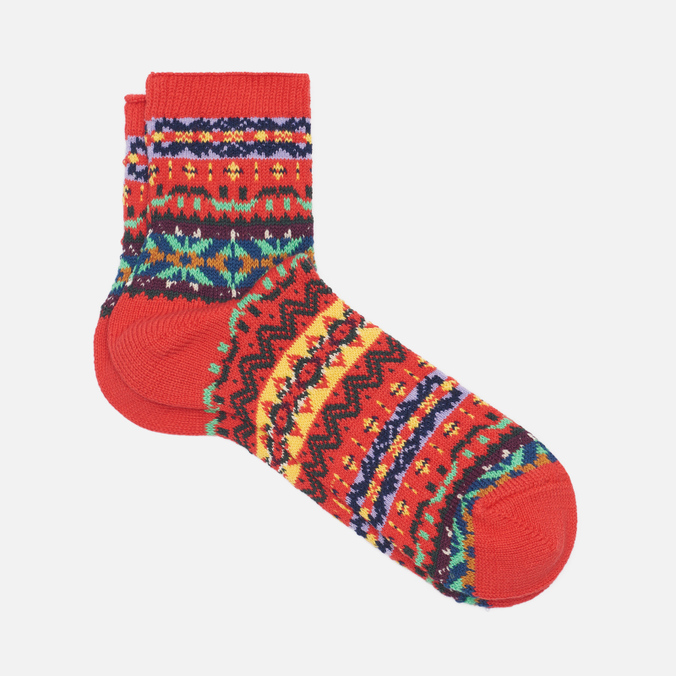 Носки Anonymous Ism Fair Isle Quarter, цвет красный