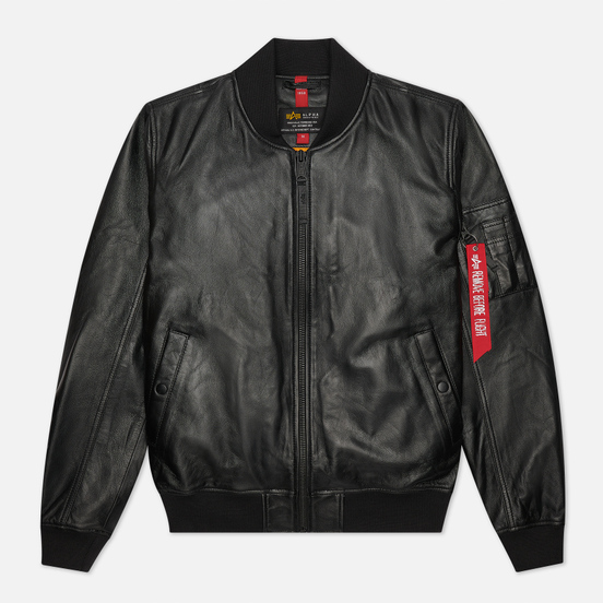 Мужская куртка бомбер Alpha Industries MA-1 Leather LW II Black