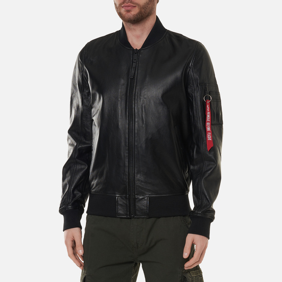 Мужская куртка бомбер Alpha Industries MA-1 Leather LW II Black