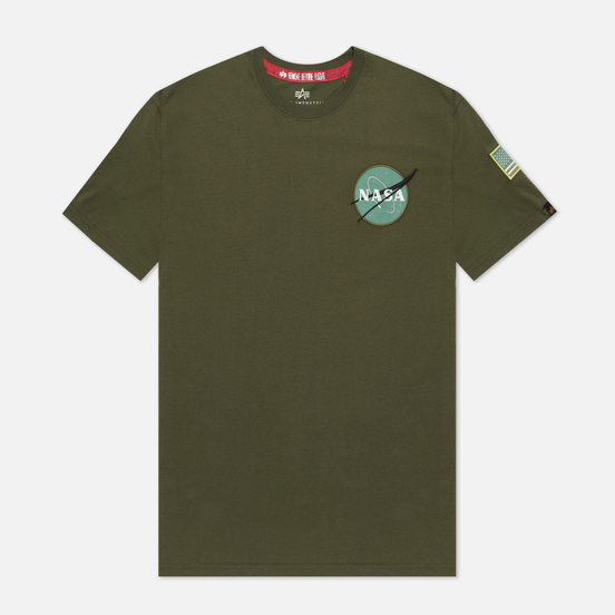 Мужская футболка Alpha Industries NASA Space Shuttle Dark Green