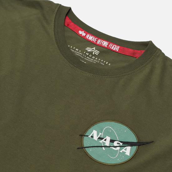 Мужская футболка Alpha Industries NASA Space Shuttle Dark Green