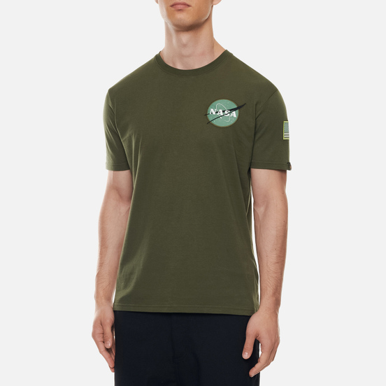 Мужская футболка Alpha Industries NASA Space Shuttle Dark Green