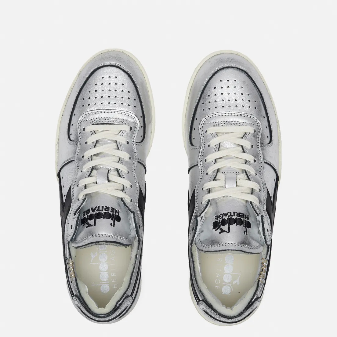 Diadora Heritage Женские кроссовки Mi Basket Row Cut Silver Used