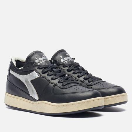 фото Кроссовки diadora heritage mi basket row cut new moon, цвет чёрный, размер 36 eu