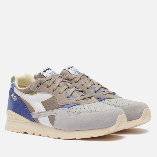 Scarpe Diadora N92 Advance Uomo - Sneakers Sportive In Tessuto Beige, Stile Vintage Anni '80