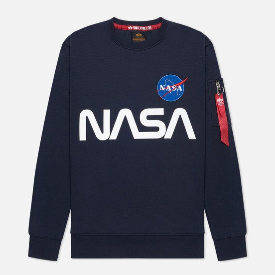 Мужская толстовка Alpha Industries NASA Reflective Replica Blue