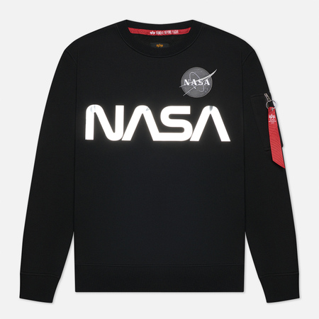 Мужская толстовка Alpha Industries NASA Reflective, цвет чёрный, размер XL