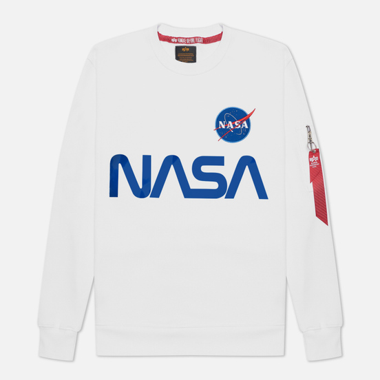 Мужская толстовка Alpha Industries NASA Reflective White/Blue