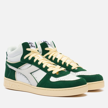 фото Мужские кроссовки diadora magic basket demi cut suede leather, цвет зелёный, размер 40.5 eu